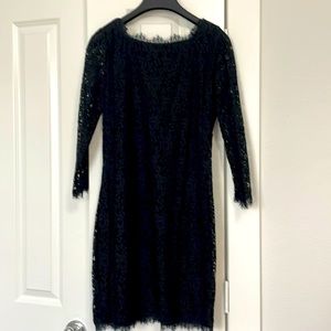 Beautiful lace V back dress with exposed zipper detail